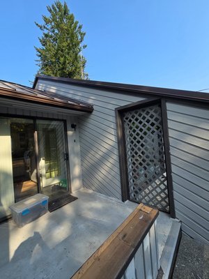exterior siding repaint - we scraped old paint and sanded whole house sidings applied oil primer , applied 2 coats of exterior latex paint exterior siding repaint - we scraped old paint and sanded whole house sidings applied oil primer , applied 2 coats of exterior latex paint