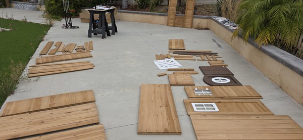 playhouse - Professional assembly and installation of outdoor or indoor playhouses, including reading manufacturer instructions, organizing parts, assembling walls/roof/components, securing hardware, leveling, anchoring (if needed), and final safety check. Service may also include minor adjustments, hardware tightening, and cleanup after installation.