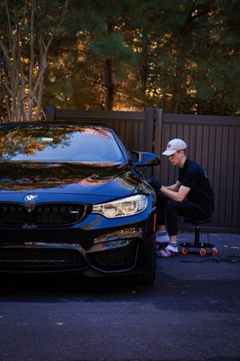 BMW M4 Paint Correction & Detail - We restored this BMW M4’s deep gloss by removing swirl marks, scratches, and oxidation. The result? A flawless, mirror-like finish that enhances its performance look.
