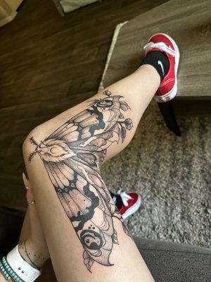 Art work by Ivan - Born and raised in Mexico City, Ivan has spent over a decade honing his craft in the tattoo industry. With a distinct eye for detail, he specializes in fine line work, blackwork, and pointillism, creating intricate designs that showcase his exceptional artistic talent.