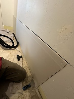 Drywall Patching - After some remodeling these NWX homeowners needed a patch in the closet.  They elected to paint what I had installed.