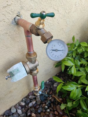 PRV and Water shut off valve - The water pressure was too high which risks causing leaks or even damaging plumbing fixtures and appliances. I replaced the Pressure regulator valve to be able to adjust the pressure to a normal range. Also replaced the water shut off in case in an emergency the water needed to be cut.