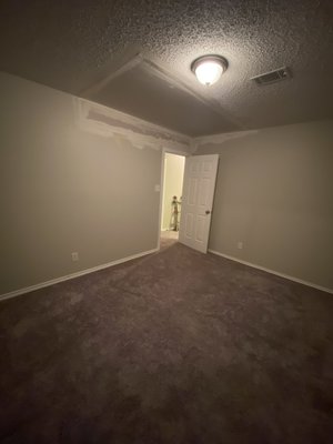 Sheet rock damage repair - This was a damaged piece of sheet rock that they had hired someone to fix but they never came back. That’s when we were called out. We came in and finished the job making it look like it was never there. Sheet rock damage repair - This was a damaged piece of sheet rock that they had hired someone to fix but they never came back. That’s when we were called out. We came in and finished the job making it look like it was never there.