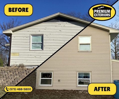 Siding Remodel 14435 - This project focused on upgrading protection where it matters most—your roof and gutter system.
We removed the worn, streaked shingles and installed GAF Timberline HDZ in Pewter Gray, giving the home a clean, consistent look while adding durable, long-term protection against Mid-Missouri weather.
To complement the new roof, we also installed 5” EZ Lock gutter guards. These help keep leaves and debris out, improve water flow, and cut down on routine maintenance.
Simple upgrades, done right—resulting in a cleaner look and a system built to perform.
If your roof is aging or your gutters are constantly clogging, this is the kind of solution that makes a real difference. Siding Remodel 14435 - This project focused on upgrading protection where it matters most—your roof and gutter system.
We removed the worn, streaked shingles and installed GAF Timberline HDZ in Pewter Gray, giving the home a clean, consistent look while adding durable, long-term protection against Mid-Missouri weather.
To complement the new roof, we also installed 5” EZ Lock gutter guards. These help keep leaves and debris out, improve water flow, and cut down on routine maintenance.
Simple upgrades, done right—resulting in a cleaner look and a system built to perform.
If your roof is aging or your gutters are constantly clogging, this is the kind of solution that makes a real difference.