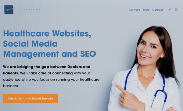 DocPatient Website - DocPatient needed a website to promote their digital marketing services to the healthcare industry.  Claymind worked with them to deliver a software as a service (SaaS) that allowed their clients to create and manage their websites through a website builder.