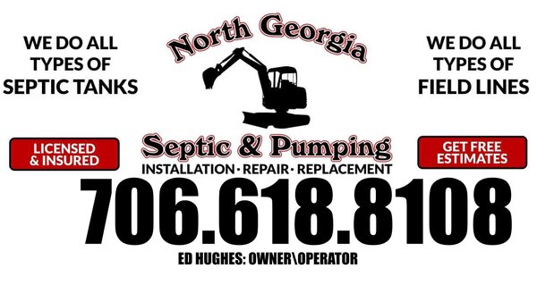 About Us - "When it comes to installing, inspecting, repairing, and pumping septic systems for homes and businesses, no one matches the experience and customer service of North Ga Septic & Pump. We take pride in being the best at what we do for our customers. We use the newest tools and machinery to complete your septic projects the same day so you're never without service. We back all our work with a 100 percent workmanship warranty and we are well-known by inspectors for our outstanding quality of work."