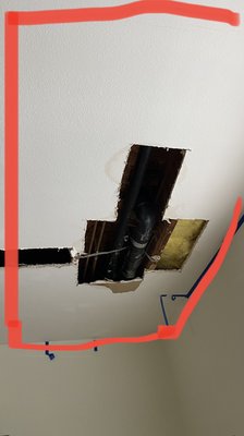 Irvine toilet leak - This homeowner's toilet leaked sewage from the drain connection into the ceiling of the living room below.
We opened the ceiling, cleaned all the biowaste, scrubbed everything down, dried it out, and repaired the ceiling. Irvine toilet leak - This homeowner's toilet leaked sewage from the drain connection into the ceiling of the living room below.
We opened the ceiling, cleaned all the biowaste, scrubbed everything down, dried it out, and repaired the ceiling.