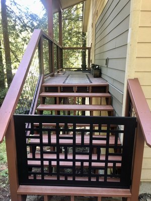 Artsy Stair Gate - Fun little staircase gate for a customer that wanted to keep their neighbors dog off the deck. Allegedly, the senior pup was peeing on the plants.
Customer said they’d eventually move it onto their walk way as they expand more on their property. Artsy Stair Gate - Fun little staircase gate for a customer that wanted to keep their neighbors dog off the deck. Allegedly, the senior pup was peeing on the plants.
Customer said they’d eventually move it onto their walk way as they expand more on their property.