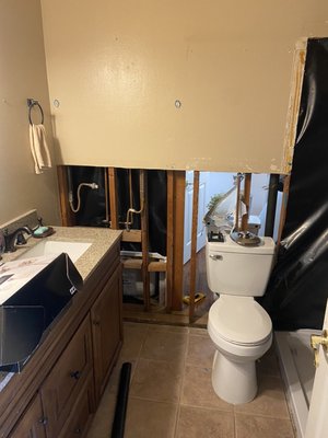 Bathroom remodel - Current before pics of a bathroom remodel. Currently remodeling 2 residential bathrooms for a repeat customer. After pics will be coming soon. Bathroom remodel - Current before pics of a bathroom remodel. Currently remodeling 2 residential bathrooms for a repeat customer. After pics will be coming soon.