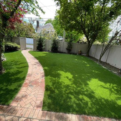 700 sqft backyard about $9,100 in Merrick, NY - Another happy customer who can keep their dog clean and green