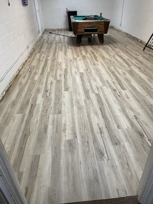 Bowling alley update - This update was done at a local bowling alley in pekin illinois. We replaced the old commercial carpet with luxury vinyl plank. It gives new life to an old building and brings it closer to a modern look!