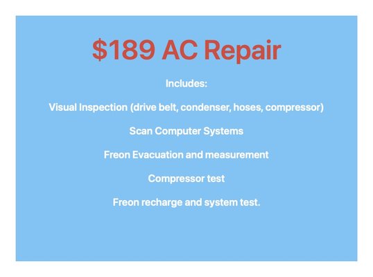 AC Repair - Call now to schedule your appointment to take advantage of our seasonal specials! AC Repair - Call now to schedule your appointment to take advantage of our seasonal specials!