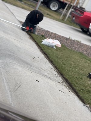 Edging lawn service - Today DLT Students Lawn Service started the aeration and weekly/biweekly lawn services as scheduled.