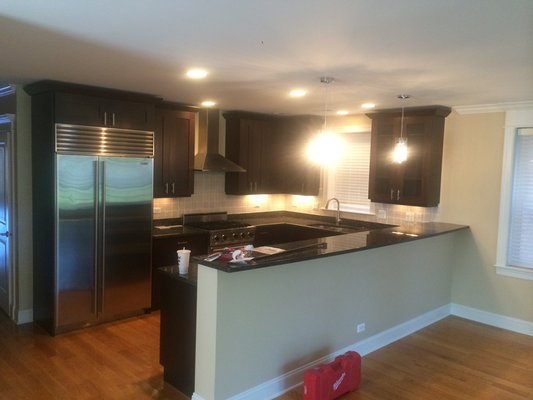 Lake view Cabinets - This was a quick kitchen upgrade to a lighter more inviting color. New countertops and a tile backsplash also helped. Lake view Cabinets - This was a quick kitchen upgrade to a lighter more inviting color. New countertops and a tile backsplash also helped.