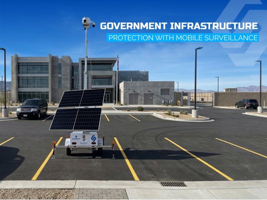 Government Infrastructure Protection with Mobile Surveillance - SiteWatch Mobile Surveillance Trailers were deployed to support the security of government facilities and critical infrastructure projects. AI-powered monitoring, intelligent threat detection, and real-time notifications helped protect public assets and restricted areas while providing flexible security coverage for both temporary and long-term deployments.