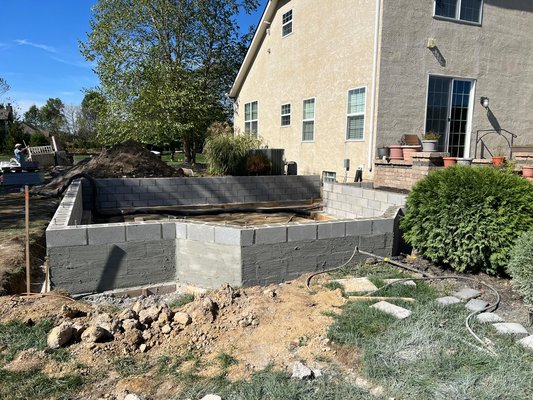 CMU Block foundation - This addition was done by pouring a footer of concrete, then laying 4 layers of CMU block as its foundation. Call now for a free estimate! CMU Block foundation - This addition was done by pouring a footer of concrete, then laying 4 layers of CMU block as its foundation. Call now for a free estimate!