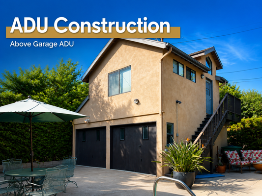 ADU above the Garage - This above garage ADU is a smart way to add valuable living space without giving up the backyard. Built over the existing garage, it creates a private, functional area that can be used for guests, family, rental income, or a home office while making better use of the property. ADU above the Garage - This above garage ADU is a smart way to add valuable living space without giving up the backyard. Built over the existing garage, it creates a private, functional area that can be used for guests, family, rental income, or a home office while making better use of the property.