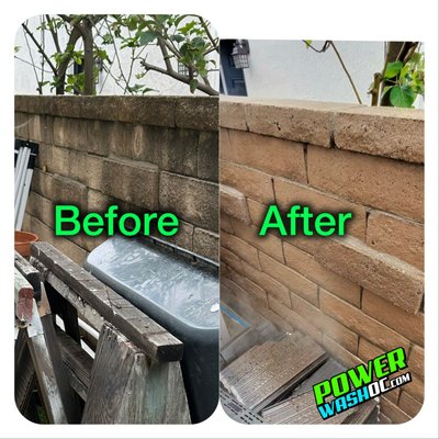 MISSION VIEJO CA - Over two appointments, this home received a fantastic planter wall cleaning that surrounded both sides as well as the rear property line. The customers were so impressed the first time, they called PowerWash OC back to do more work a month later. driveway, walkway, planter wall, cinder block walls, concrete patio cleaning and more.