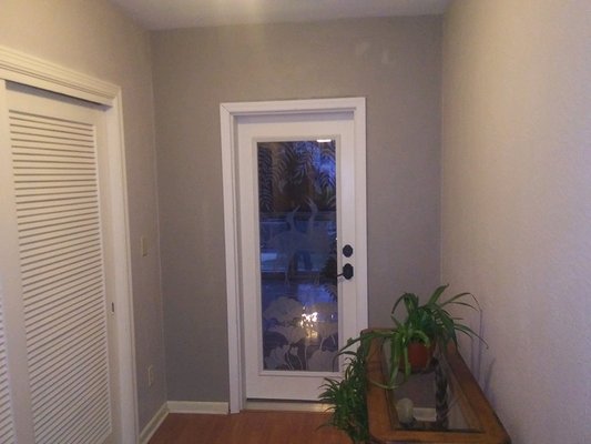 Interior and doors - This repaint was a color change in the hallway, dining room, den/living room 3 interior doors painted 1 exterior painted and 2 exterior stained Interior and doors - This repaint was a color change in the hallway, dining room, den/living room 3 interior doors painted 1 exterior painted and 2 exterior stained