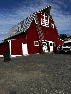 Exterior painting - We transformed this old barn into a stunning, like-new landmark! Our team took on the challenge of restoring this weathered structure, addressing necessary repairs and giving it a vibrant new look with a fresh coat of red paint. Exterior painting - We transformed this old barn into a stunning, like-new landmark! Our team took on the challenge of restoring this weathered structure, addressing necessary repairs and giving it a vibrant new look with a fresh coat of red paint.