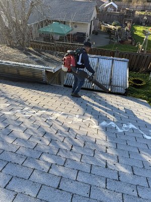 Gutter clean - Thus in the right time for clean your gutters and apply moss control in the roof , call for free estimates we are all around in Portland (503)9060708