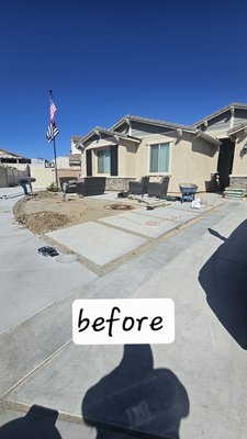 Landscape on December 10, 2025. - We level the duro and  put drainage, planted a few flowers and fabric to control the weed and irrigation for the flowers and River Rock and in the Zise Walk Turf.