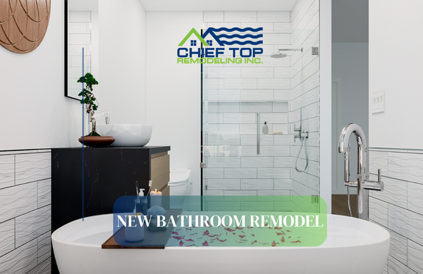 Pasadena- New bathroom remodel - A modern bathroom featuring a freestanding soaking tub with a wooden bath tray, a black marble vanity with a vessel sink, and a glass-enclosed shower. Textured white tiles and minimalist decor create a serene, spa-like ambiance.