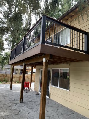 Composite deck - This remodel was done of all pressure treated for foundation & composite material for deck. Low maintenance deck. Composite deck - This remodel was done of all pressure treated for foundation & composite material for deck. Low maintenance deck.