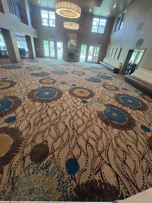 Industrial Rug Cleaning at Dinning Hall - This rug belongs to a retirement home facility and was needed to be cleaned for them. The job came out great and the customer was satisfied.