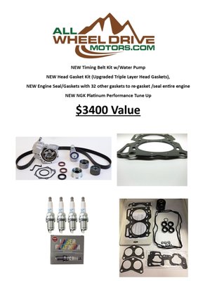 Upgraded Subaru Head Gaskets, Timing Belt Kit, Engine Seal/Gasket Kit and Performance Tune Up - We Specialize in Subaru's, Honda's and Toyota's  and Only 4WD and All Wheel Drive Models. We have Fulltime Mechanics that inspect and service all the vehicles before being sold. All come with a 3 Month/3000 Mile Warranty and a Free Carfax Report.