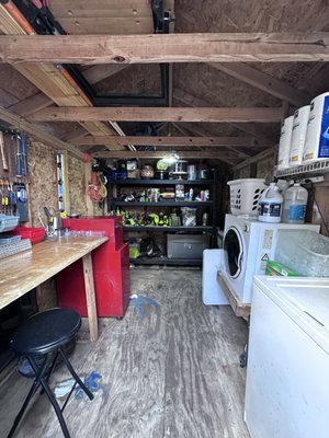 Multi-Purpose Storage Room - This room had lost the purpose of why it was originally created for so we came in to help give it that purpose again. Sometimes life just becomes to much and you just need some help and that is exactly what we did for this customer. We turned the clutter to functionality and a space for each thing that it needed. A organized storage area, a useable tool bench and a organized laundry area. Multi-Purpose Storage Room - This room had lost the purpose of why it was originally created for so we came in to help give it that purpose again. Sometimes life just becomes to much and you just need some help and that is exactly what we did for this customer. We turned the clutter to functionality and a space for each thing that it needed. A organized storage area, a useable tool bench and a organized laundry area.