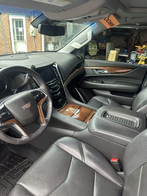 Cadillac Escalade Detail - This Cadillac Escalade came in for our full interior detail and also chose to add on a leather protection and conditioning. It came out amazing looking brand new! Cadillac Escalade Detail - This Cadillac Escalade came in for our full interior detail and also chose to add on a leather protection and conditioning. It came out amazing looking brand new!