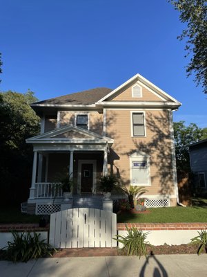 Historic Sanford 2021 exterior re-paint - This was a historic home that need a little love. We've seen much worse. These home are are all about the prep work. Multiple coats of Triple Thick Primer to make sure the top coat looks great.