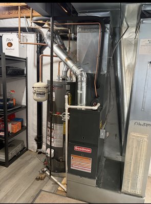 Installation - We installed a brand-new, high-efficiency air conditioning system paired with a new furnace and thermostat. This complete HVAC upgrade provides the homeowner with improved comfort, energy efficiency, and reliable heating and cooling throughout the home.