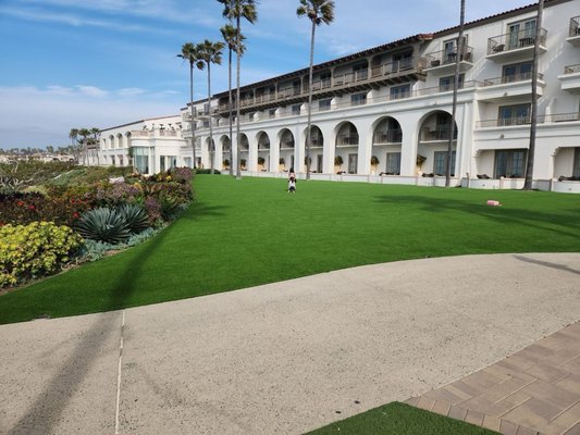 Commercial Turf - More businesses are switching to artificial turf for its cost-effectiveness and aesthetic appeal. Reasons to consider synthetic grass. Low Maintenance: Significant savings on landscaping costs can be achieved annually. Water Conservation: With increasing governmental focus on water usage, replacing natural lawns with artificial turf is an effective way to conserve water. Businesses can also earn LEED credits for installing artificial turf. Aesthetic Appeal: Artificial grass adds a vibrant touch to any space, be it an outdoor area in need of rejuvenation or an indoor space seeking completion. ProLawn Turf’s synthetic grass is an ideal addition to elevate your business's design. Commercial Turf - More businesses are switching to artificial turf for its cost-effectiveness and aesthetic appeal. Reasons to consider synthetic grass. Low Maintenance: Significant savings on landscaping costs can be achieved annually. Water Conservation: With increasing governmental focus on water usage, replacing natural lawns with artificial turf is an effective way to conserve water. Businesses can also earn LEED credits for installing artificial turf. Aesthetic Appeal: Artificial grass adds a vibrant touch to any space, be it an outdoor area in need of rejuvenation or an indoor space seeking completion. ProLawn Turf’s synthetic grass is an ideal addition to elevate your business's design.