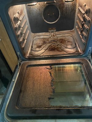 Oven deep clean - This oven was in major need of a deep cleaning. The glass was caked with food and grease! We got it all cleaned off and ready to be used again :) Oven deep clean - This oven was in major need of a deep cleaning. The glass was caked with food and grease! We got it all cleaned off and ready to be used again :)