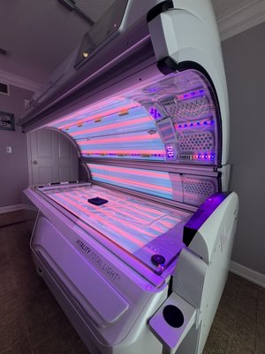 Level 5 TLT HYBRID BED - This bed includes features like UV, Red Light, & Blue Light - a skin care and tanning package all in one! It has other features like LED facial lamps, AC controls, misting, aromatherapy, wireless charging, and bluetooth! Level 5 TLT HYBRID BED - This bed includes features like UV, Red Light, & Blue Light - a skin care and tanning package all in one! It has other features like LED facial lamps, AC controls, misting, aromatherapy, wireless charging, and bluetooth!