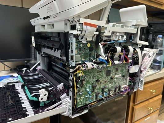 Printer repair - This was an all in one printer that had a jam that caused the rollers to no longer work. Printer repair - This was an all in one printer that had a jam that caused the rollers to no longer work.