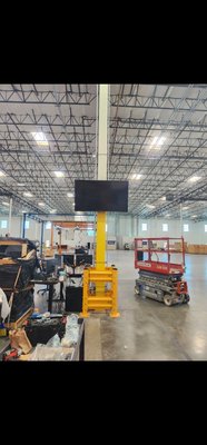 Hanging Tvs, tool box, and tag out stations. - This warehouse inbounds material, stores, stages freight, and loads trucks. The industrial engineers would have many projects going on and I would meet with them onsite to gather info on how to best approach the task at hand. There are many ways to attach a TV to a 12" square post or hang a sign 30 feet high. What size should the font be? Hanging Tvs, tool box, and tag out stations. - This warehouse inbounds material, stores, stages freight, and loads trucks. The industrial engineers would have many projects going on and I would meet with them onsite to gather info on how to best approach the task at hand. There are many ways to attach a TV to a 12" square post or hang a sign 30 feet high. What size should the font be?