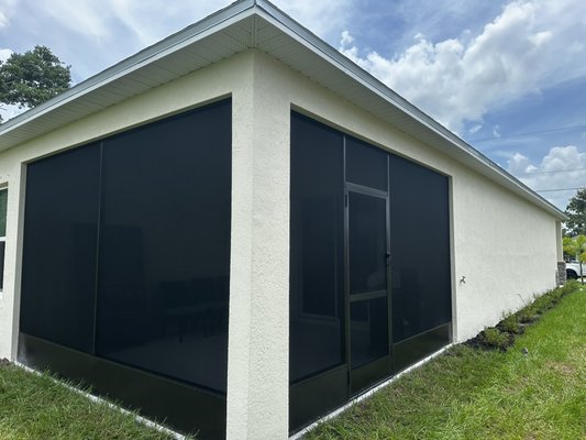 Lanai - This lanai cover is set with best product super screen no-see-um and kickplate for mud protection Lanai - This lanai cover is set with best product super screen no-see-um and kickplate for mud protection