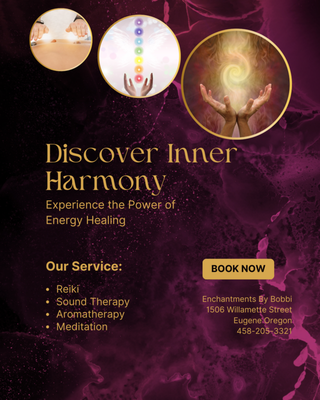 Energy Healing - Embark on a profound journey of healing and rejuvenation with our transformative energy healing services. Immerse yourself in the gentle touch of Reiki, harmonize your spirit with sound therapy, and elevate your senses through aromatherapy. Guided meditation sessions offer a sanctuary for inner peace. Unwind, rebalance, and rejuvenate as our skilled practitioners weave a tapestry of healing energies, enveloping you in a holistic experience that nurtures mind, body, and spirit." Energy Healing - Embark on a profound journey of healing and rejuvenation with our transformative energy healing services. Immerse yourself in the gentle touch of Reiki, harmonize your spirit with sound therapy, and elevate your senses through aromatherapy. Guided meditation sessions offer a sanctuary for inner peace. Unwind, rebalance, and rejuvenate as our skilled practitioners weave a tapestry of healing energies, enveloping you in a holistic experience that nurtures mind, body, and spirit."