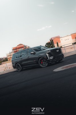 Stealth PPF  Escalade V - Escalade V with Full body Stealth PPF , new wheels , new tires , starlink system installed on roof + ceramic window tint