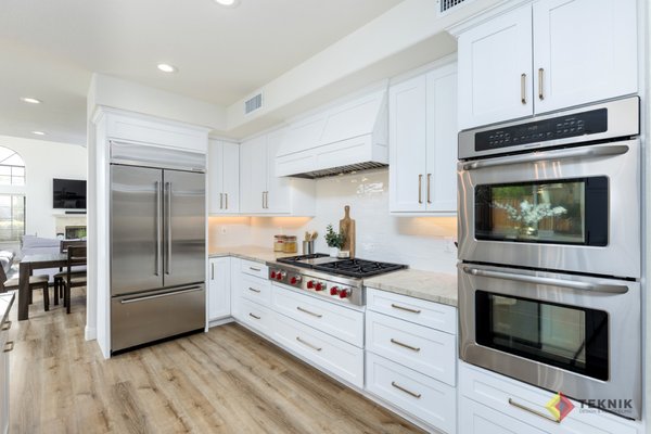 Escondido Kitchen Remodel 2021 - This gorgeous family cooks a lot and they host frequently. Since their old kitchen was too small, blocked off from the rest of the main floor and too dark, they wanted an open layout, lighter and brighter feel, and most of all, they wanted more counterspace for food prep and for family to gather around.
The kitchen was part of a whole house remodel. After much diligence, all their interior design and material selections turned out just as we expected! Escondido Kitchen Remodel 2021 - This gorgeous family cooks a lot and they host frequently. Since their old kitchen was too small, blocked off from the rest of the main floor and too dark, they wanted an open layout, lighter and brighter feel, and most of all, they wanted more counterspace for food prep and for family to gather around.
The kitchen was part of a whole house remodel. After much diligence, all their interior design and material selections turned out just as we expected!
