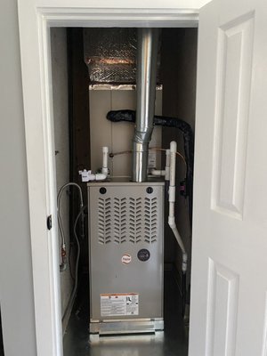 Granada hills - System was replaced and condenser was relocated to the side of the house . Granada hills - System was replaced and condenser was relocated to the side of the house .