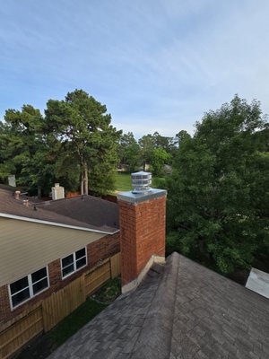 Chase Cover & Cap Replacement - The chimney had leaks caused by a rusted chase cover and worn cap. We replaced both with new, rust-resistant materials, sealing the top completely. The result: no more leaks and long-lasting protection for the fireplace. Chase Cover & Cap Replacement - The chimney had leaks caused by a rusted chase cover and worn cap. We replaced both with new, rust-resistant materials, sealing the top completely. The result: no more leaks and long-lasting protection for the fireplace.