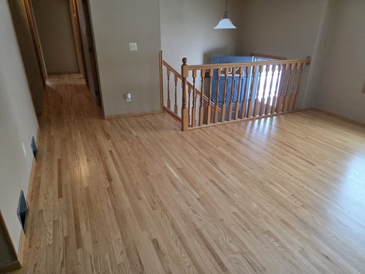 Apple Valley Refinishing - This home's wood floors hadn't been refinished in nearly 30 years and it showed. The finish was worn through and dust and dirt got scrubbed into the floor. We sanded the floors down to raw wood and refinished them, and they came out good as new! The homeowner was looking to sell, and the new floors helped them get top dollar. Apple Valley Refinishing - This home's wood floors hadn't been refinished in nearly 30 years and it showed. The finish was worn through and dust and dirt got scrubbed into the floor. We sanded the floors down to raw wood and refinished them, and they came out good as new! The homeowner was looking to sell, and the new floors helped them get top dollar.