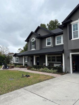 Winter Park Roof Upgrade - GAF Timberline HDZ Charcoal - Complete roof replacement on a residential home in Winter Park, FL, upgrading from an aging asphalt shingle roof to a premium GAF roofing system. This project features GAF Timberline HDZ shingles in Charcoal, paired with all GAF underlayments and accessories to create a fully integrated roofing system.
As a GAF Master Elite contractor, we installed this roof with a GAF Silver Pledge Warranty, providing enhanced coverage on both materials and workmanship. The result is a clean, high-performance roofing system built to handle Florida’s climate while delivering a sharp, modern look. Winter Park Roof Upgrade - GAF Timberline HDZ Charcoal - Complete roof replacement on a residential home in Winter Park, FL, upgrading from an aging asphalt shingle roof to a premium GAF roofing system. This project features GAF Timberline HDZ shingles in Charcoal, paired with all GAF underlayments and accessories to create a fully integrated roofing system.
As a GAF Master Elite contractor, we installed this roof with a GAF Silver Pledge Warranty, providing enhanced coverage on both materials and workmanship. The result is a clean, high-performance roofing system built to handle Florida’s climate while delivering a sharp, modern look.
