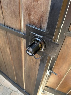 Gate Smart Lock Installation - Installed a smart lock on the gate per the client's request. The gate can now be accessed with a keypad code or a physical key.