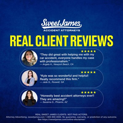 What Clients Say About Working With Our Team - Injured clients often come to us during one of the most stressful moments of their lives. These comments reflect real client experiences focused on communication, care, and support. What Clients Say About Working With Our Team - Injured clients often come to us during one of the most stressful moments of their lives. These comments reflect real client experiences focused on communication, care, and support.