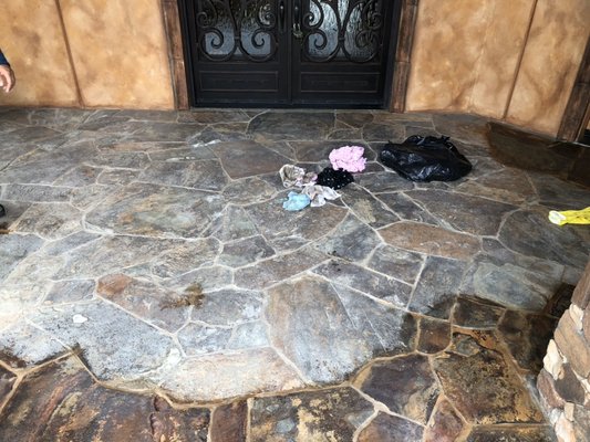Flagstone refinishing and enhancing in San Clemente - Flagstone stripped enhanced and sealed with a penatrating sealer Flagstone refinishing and enhancing in San Clemente - Flagstone stripped enhanced and sealed with a penatrating sealer